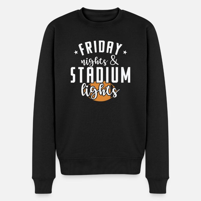 Friday Nights and Stadium Lights Amerika - Männer Premium Bio Pullover - Schwarz