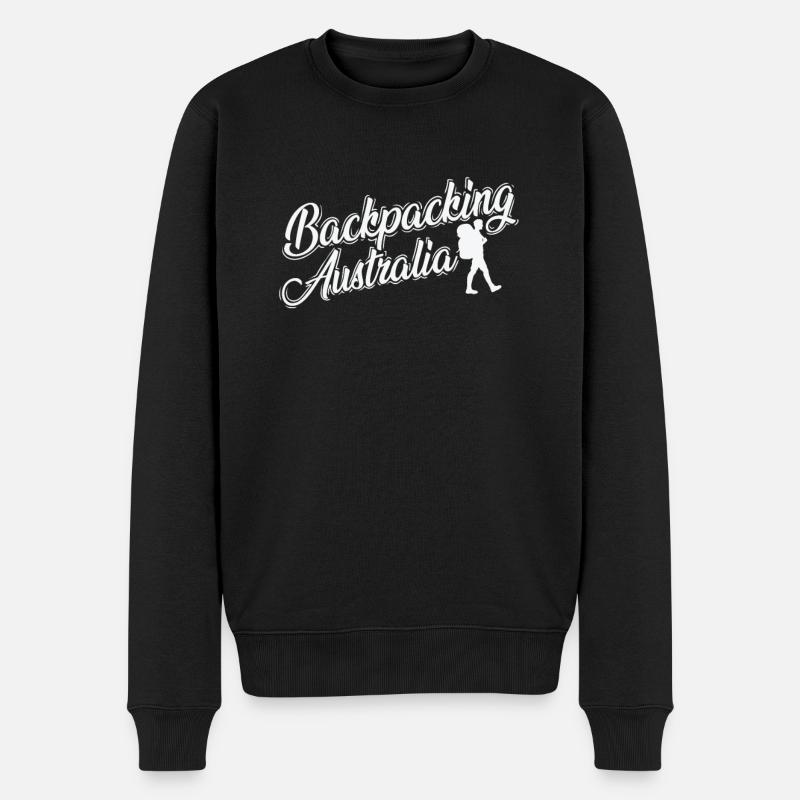 Backbacking Australia Experience Trip - Men's Premium Organic Jumper - black