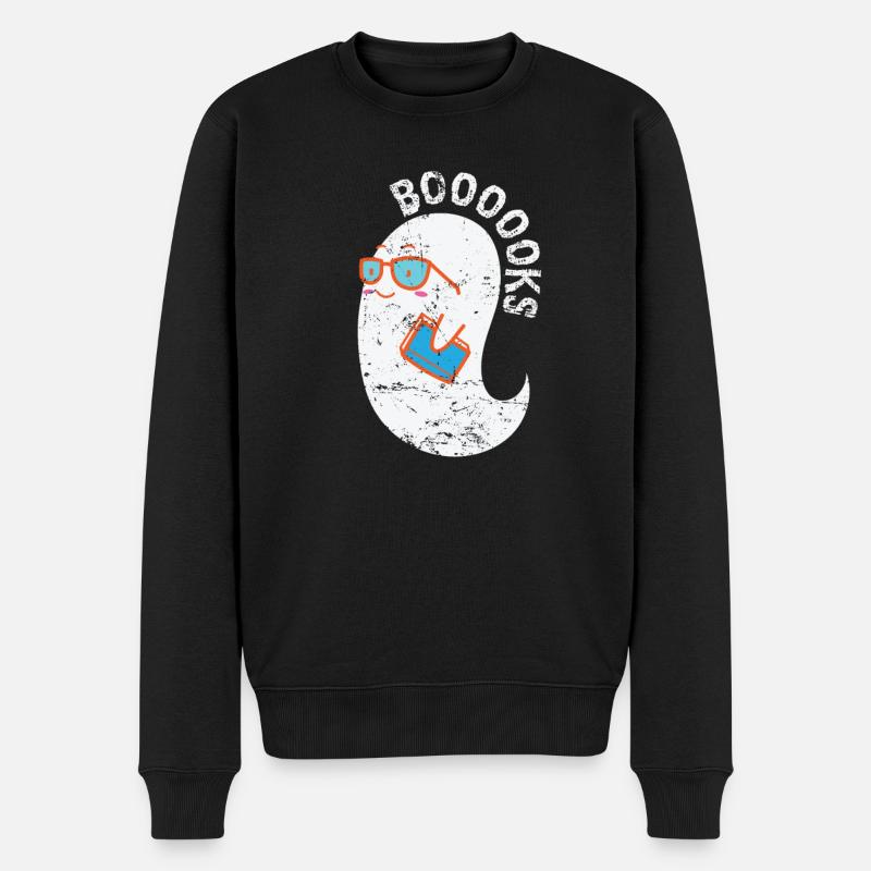 Boooooooks Geister zu Halloween Brauch - Männer Premium Bio Pullover - Schwarz