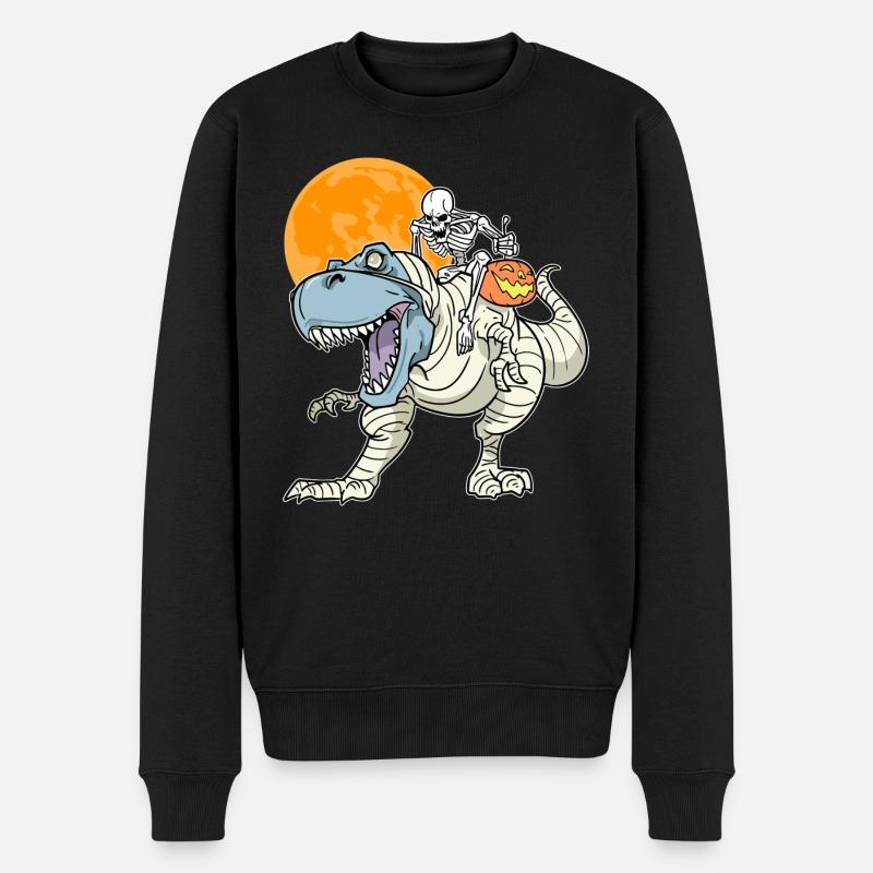 Skelett Reitmama Dinosaurier - Männer Premium Bio Pullover - Schwarz