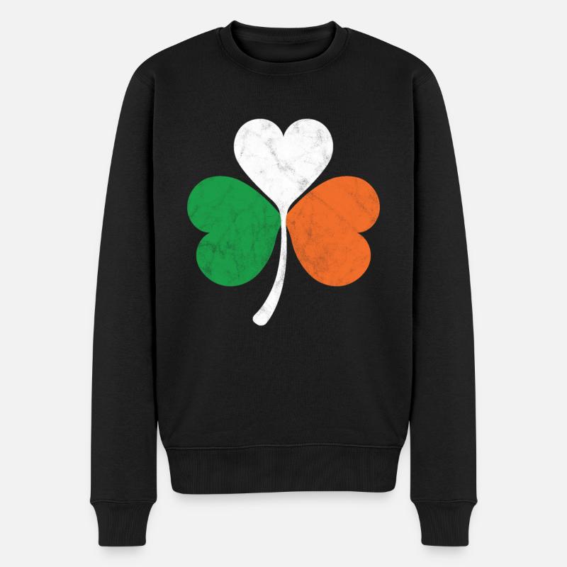 Trèfle du drapeau irlandais - Pull Premium bio Homme - noir