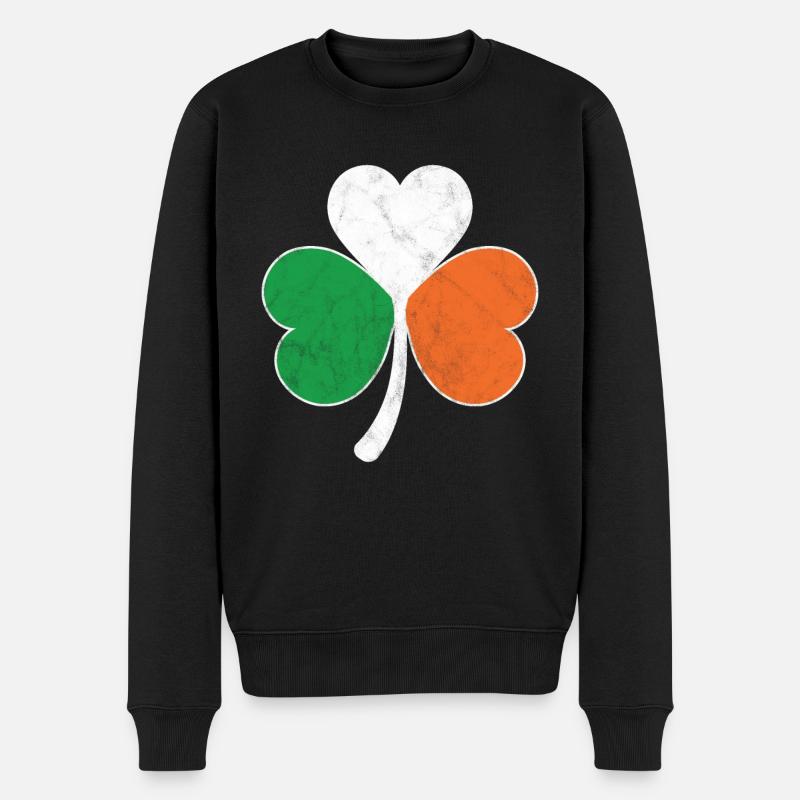Trèfle du drapeau irlandais - Pull Premium bio Homme - noir