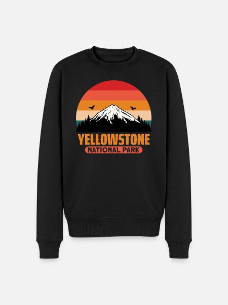 Yellowstone Park Camping Montana Ranch - Men's Premium Organic Jumper - black