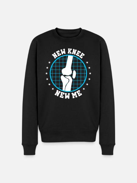 New knee, new self | Fun knee surgery - Men's Premium Organic Jumper - black
