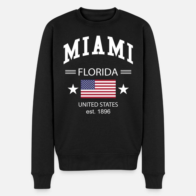 Miami - Männer Premium Bio Pullover - Schwarz