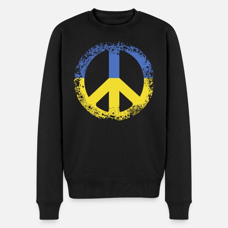 Signe de paix Ukraine Stand for Ukraine Gift - Pull Premium bio Homme - noir