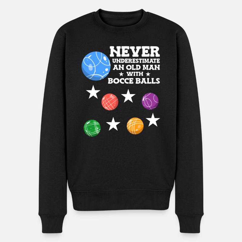 Boccia Boule Petanque - Männer Premium Bio Pullover - Schwarz