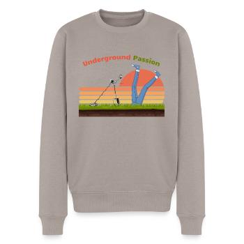 passion underground pour le détective - Pull Premium bio Homme - taupe - Devant - Nico (187cm)