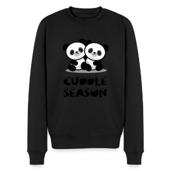 Cuddle Season Panda Winterzeit Wintern Kuscheln - Männer Premium Bio Pullover - Schwarz - Vorne - Nico (187cm)