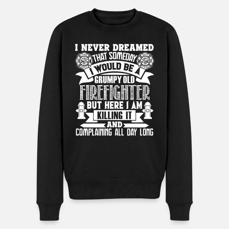 Firefighter Grumpy Old Firefighter - Men's Premium Organic Jumper - black