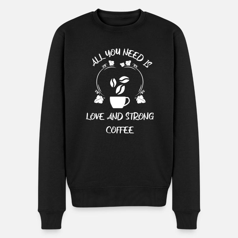 Café Espresso Café - Pull Premium bio Homme - noir