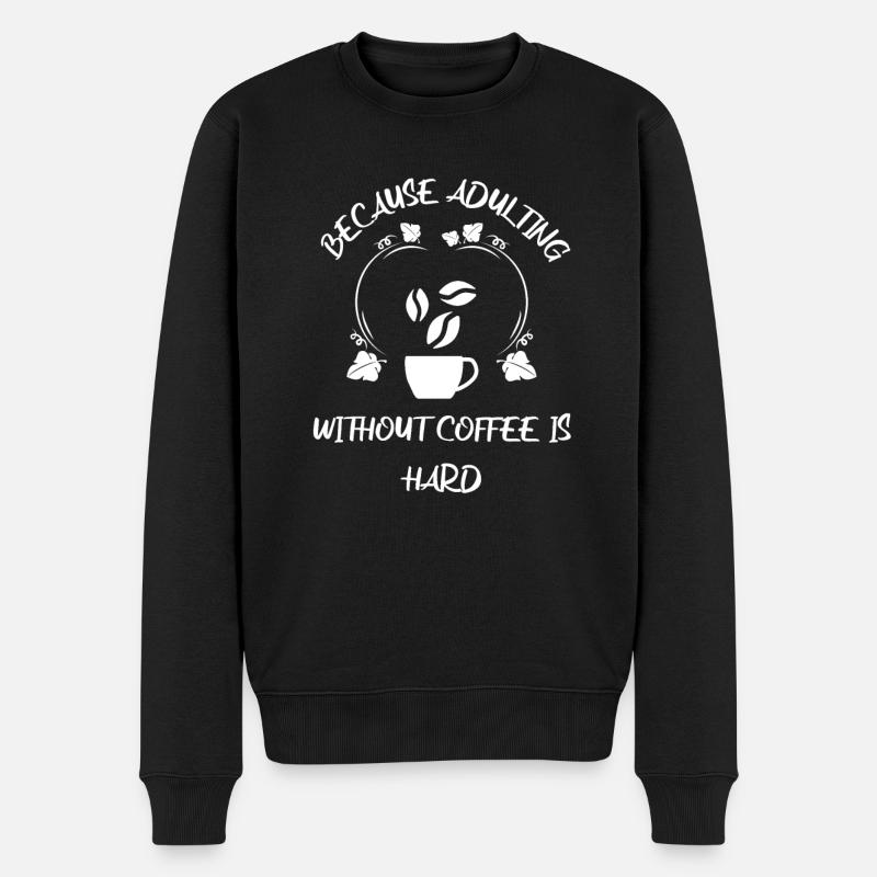 Café Espresso Café - Pull Premium bio Homme - noir