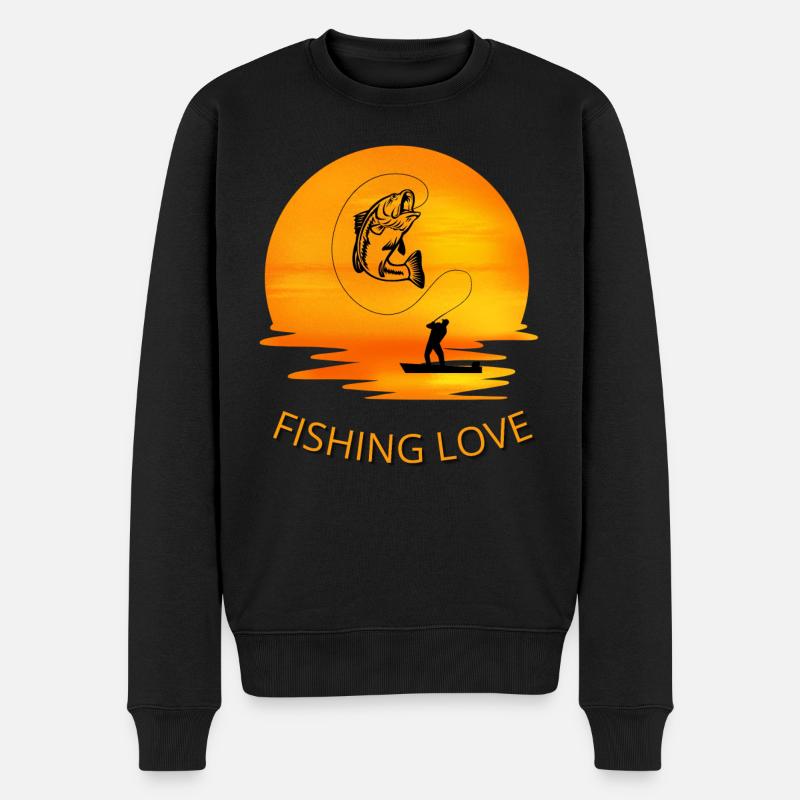 Fisch-Angriff - Männer Premium Bio Pullover - Schwarz