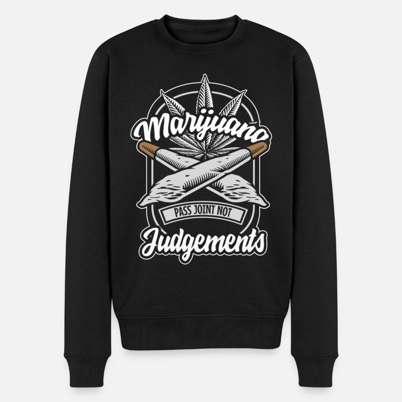 Kiffen Ganja Haschisch - Männer Premium Bio Pullover - Schwarz