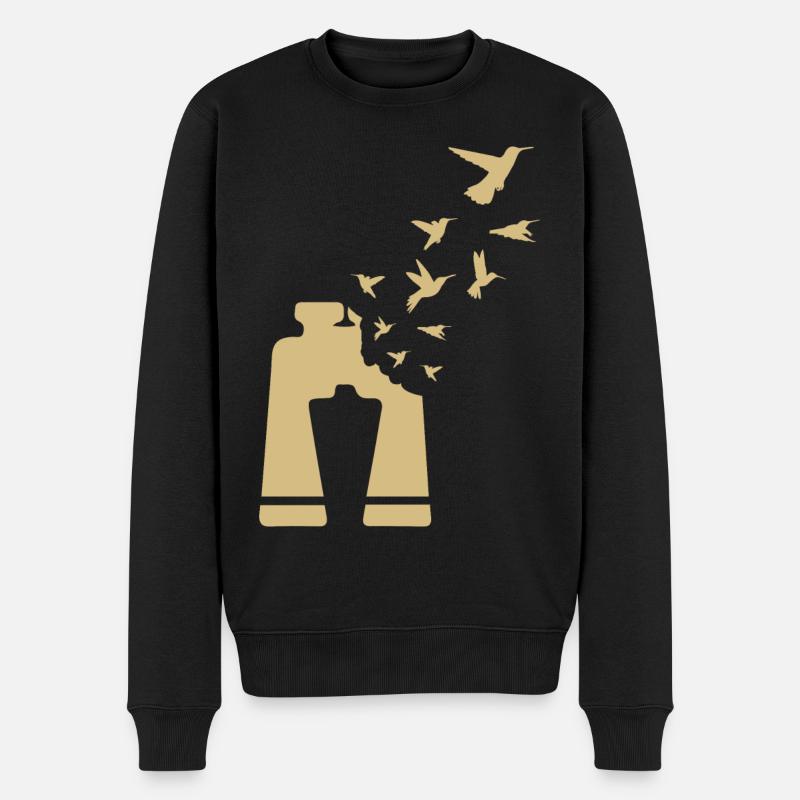 Vogelbeobachter Fernglas Vintage Birdwatcher - Männer Premium Bio Pullover - Schwarz