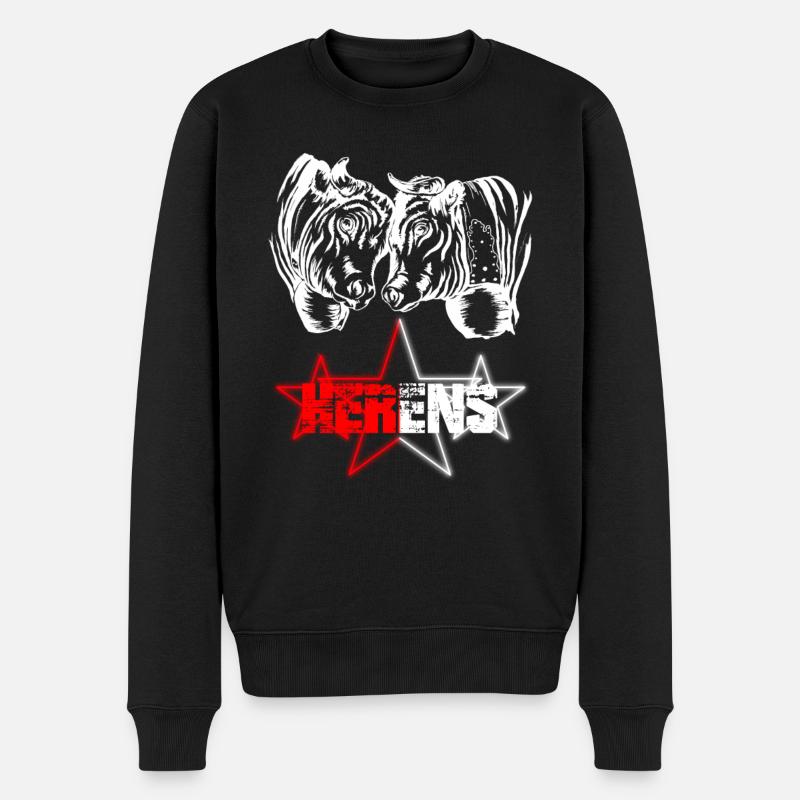 Eringer-Herd-Kühe - Männer Premium Bio Pullover - Schwarz