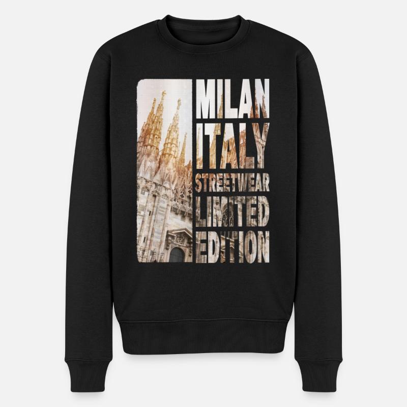 Mailand Milan Italien Stadt Skyline Urlaub Liebe - Männer Premium Bio Pullover - Schwarz