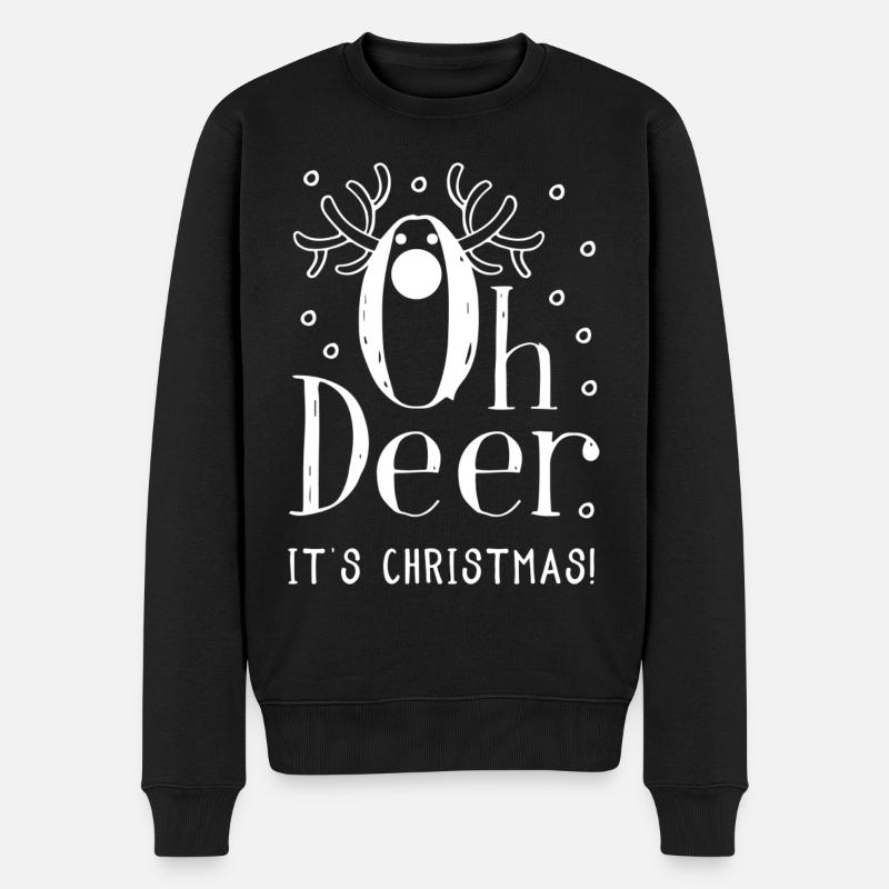 Oh Deer It s Chritsmas - Noël des rennes - Pull Premium bio Homme - noir