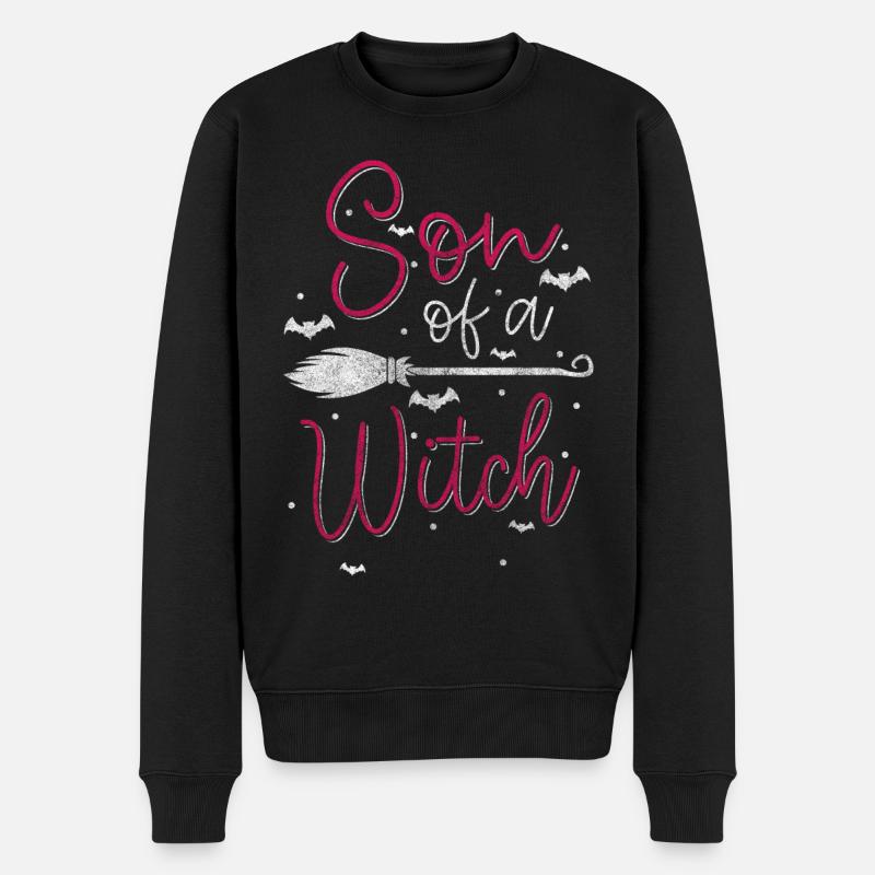 Hexerei Frau Halloween Wicca - Männer Premium Bio Pullover - Schwarz