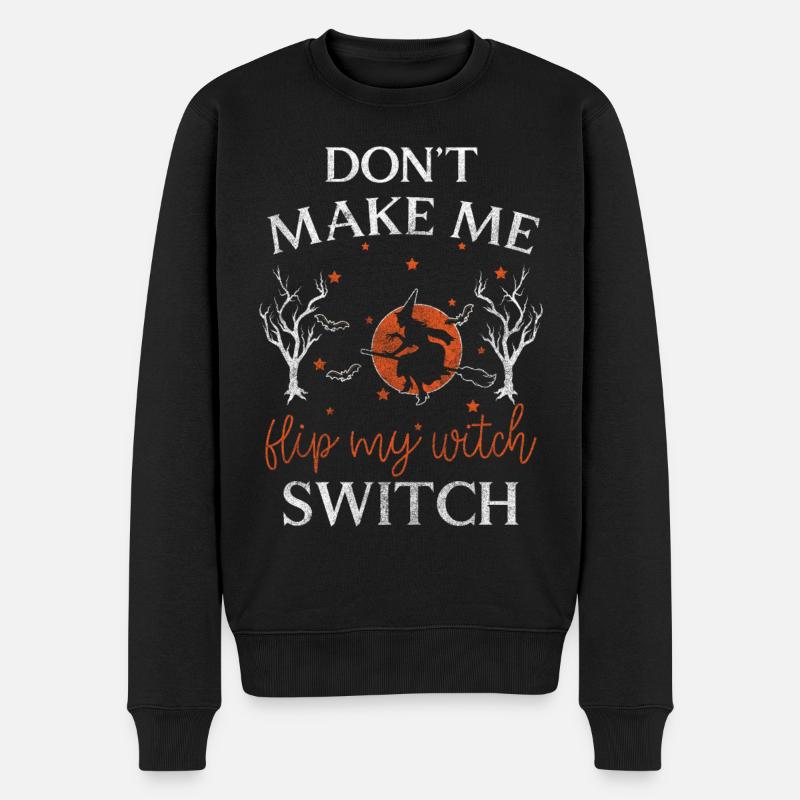 Hexe Frauen Zaubern Spruch - Männer Premium Bio Pullover - Schwarz