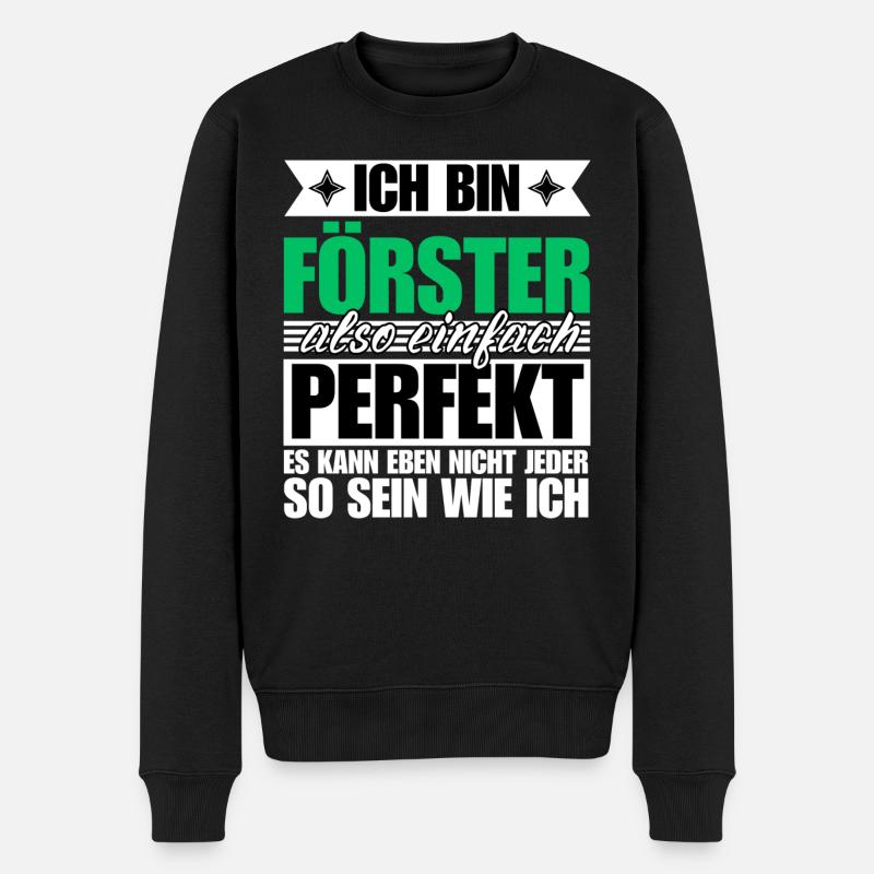 Perfekter Förster - Männer Premium Bio Pullover - Schwarz