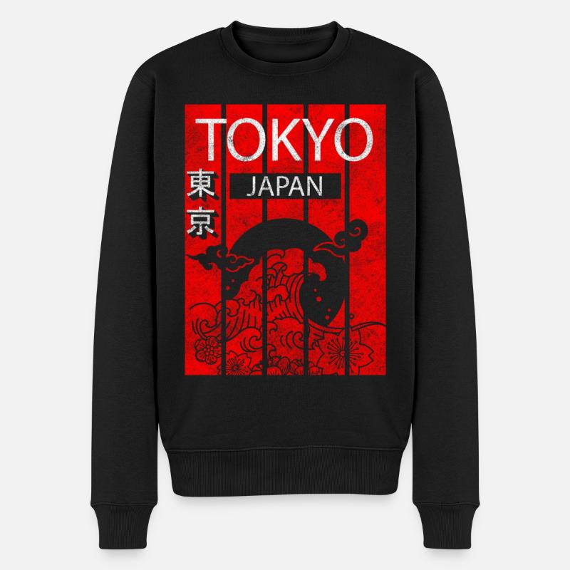 Asien Urlaub Japanisch - Männer Premium Bio Pullover - Schwarz