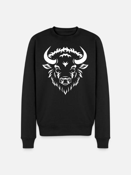 Bison Buffalo - Men's Premium Organic Jumper - black