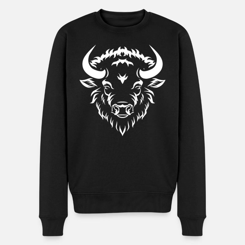 Bison Buffalo - Pull Premium bio Homme - noir