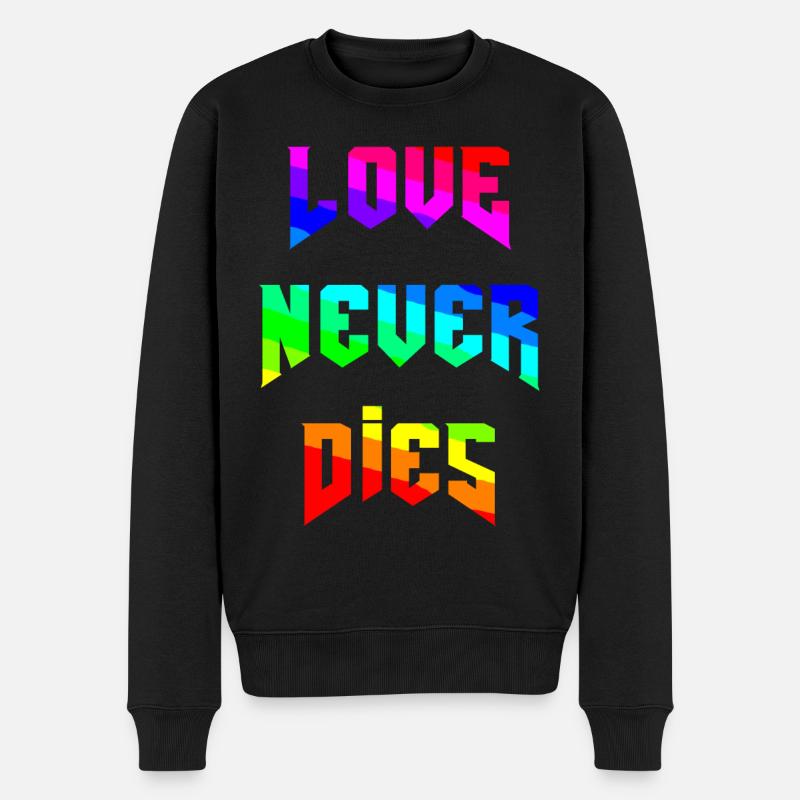 Arc-en-ciel - l’amour ne meurt jamais - Pull Premium bio Homme - noir