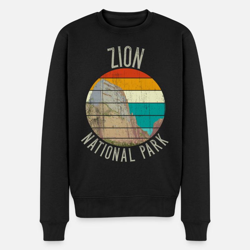 ZION NATIONAL PARK - Männer Premium Bio Pullover - Schwarz