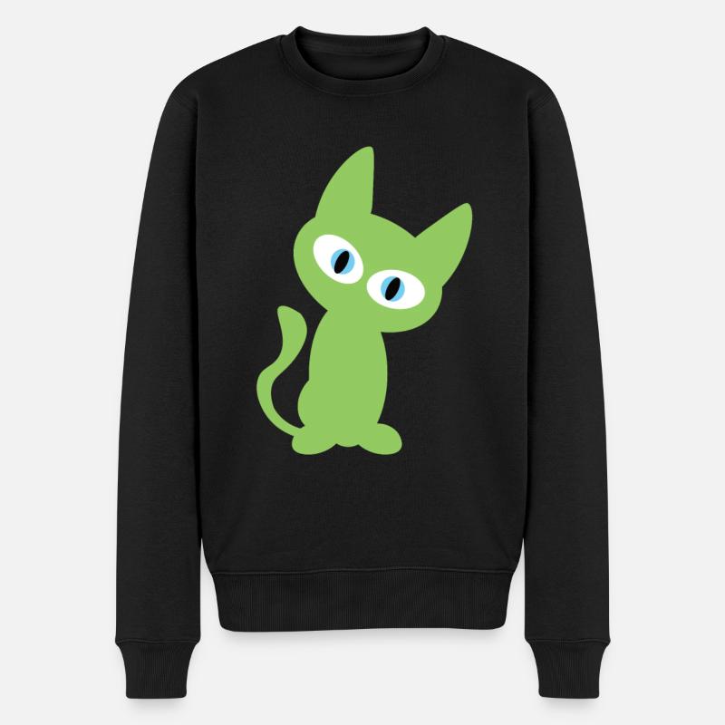 Conception de chat vert - Pull Premium bio Homme - noir