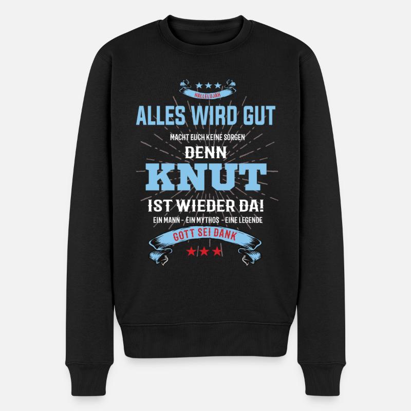 Alles wird gut denn Knut Ist da T-Shirt - Männer Premium Bio Pullover - Schwarz