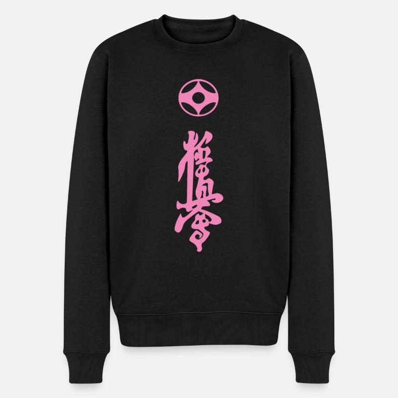 Kyokushin Kanji Design in rosa - Männer Premium Bio Pullover - Schwarz