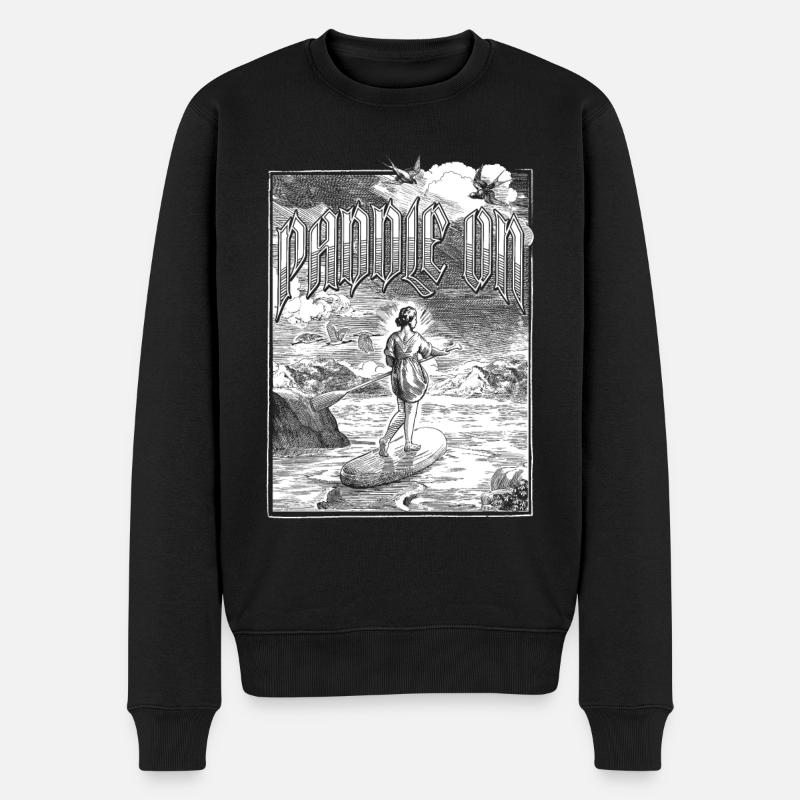 Paddle Board Paddling Drawing - Men's Premium Organic Jumper - black