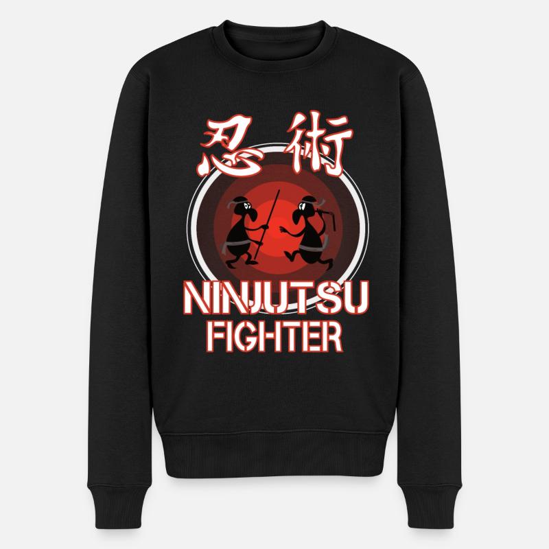 Funny Ninjutsu Fighter Outfit - Männer Premium Bio Pullover - Schwarz