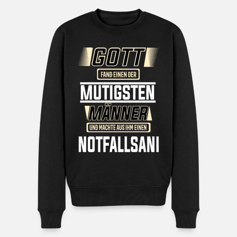 Notfallsani, das Notfallsanitäter Design - Männer Premium Bio Pullover - Schwarz