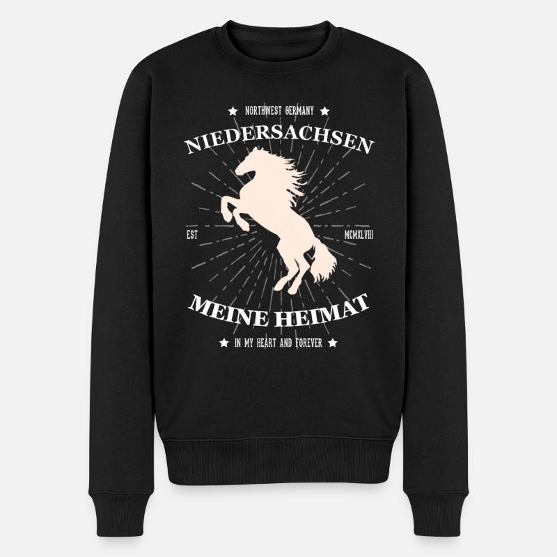 Niedersachsen meine Heimat Design - Männer Premium Bio Pullover - Schwarz