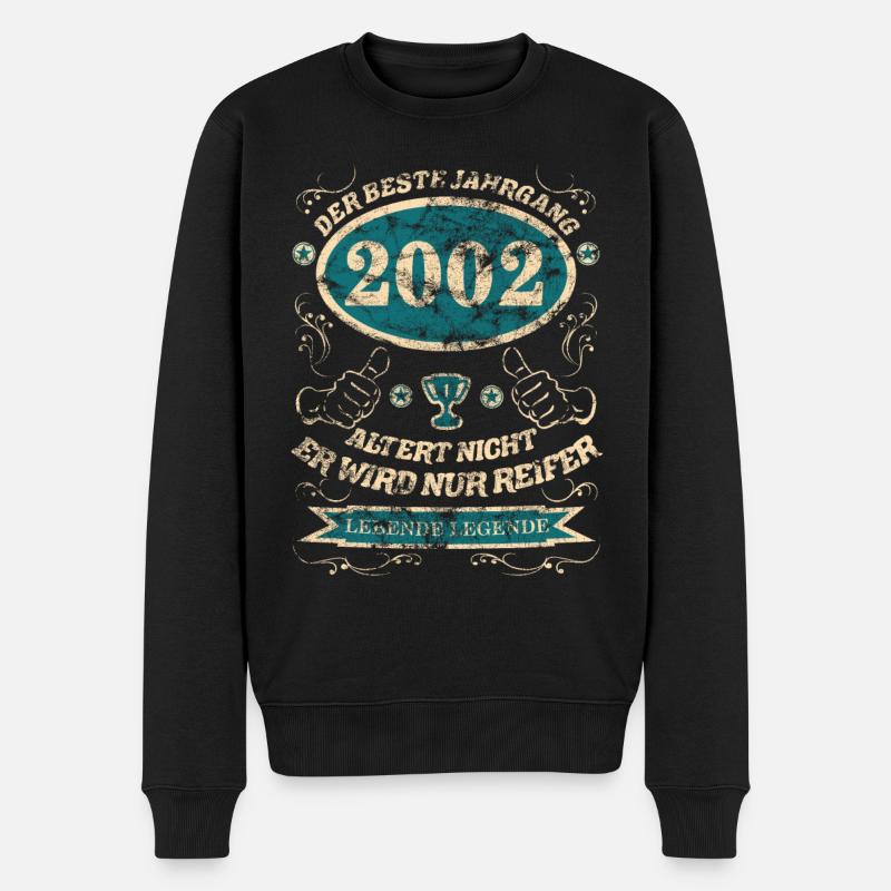 2002 der bester Jahrgang Design - Männer Premium Bio Pullover - Schwarz