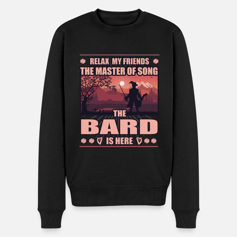 The Bard - Meister der Musik der Barde - Männer Premium Bio Pullover - Schwarz