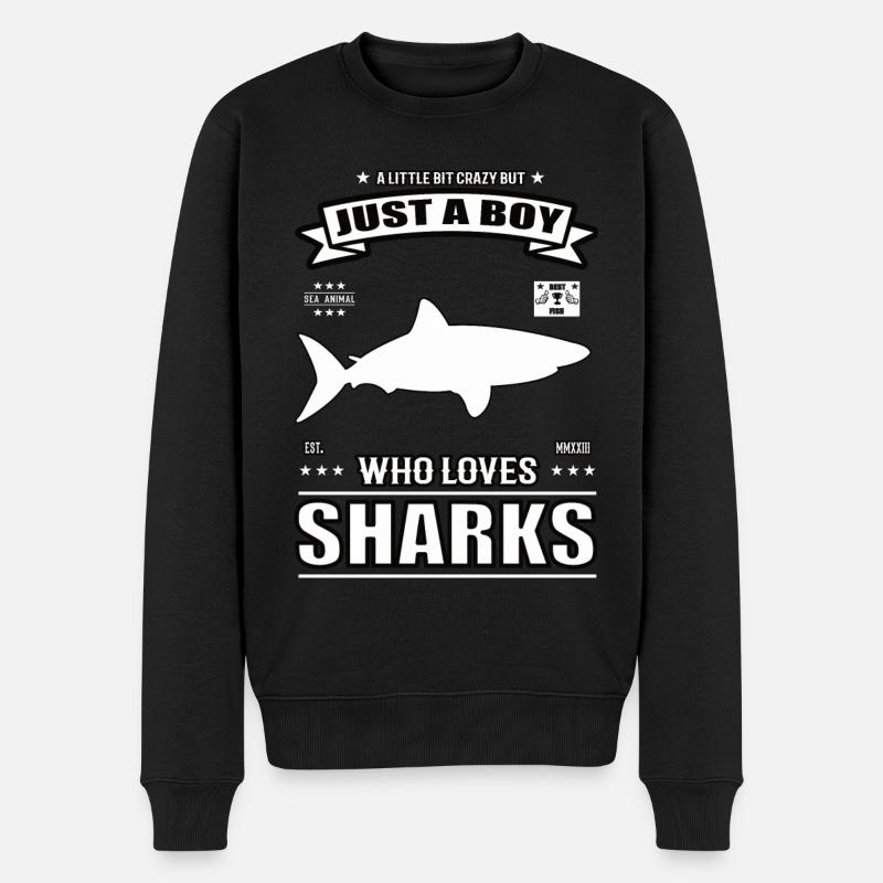 Juste un garçon qui aime la tenue des requins - Pull Premium bio Homme - noir