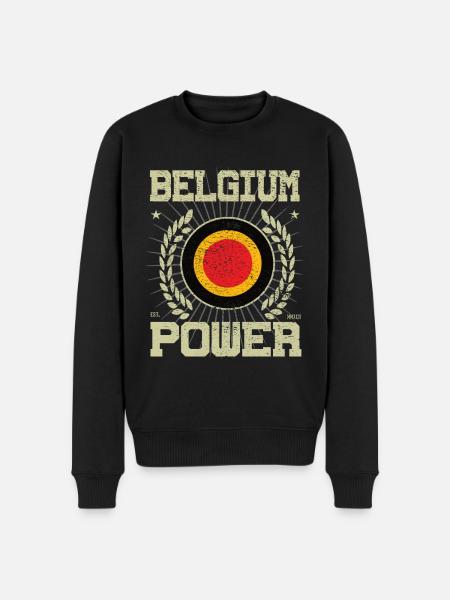 Cooles Belgien Design - Männer Premium Bio Pullover - Schwarz