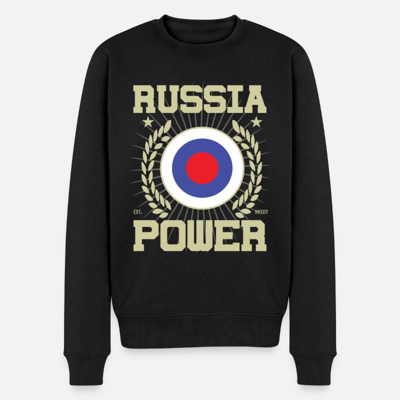 Design Cool Russie - Pull Premium bio Homme - noir