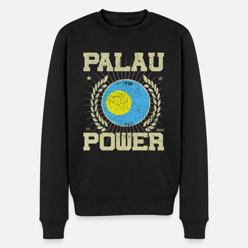 Cooles Palau, Design - Männer Premium Bio Pullover - Schwarz