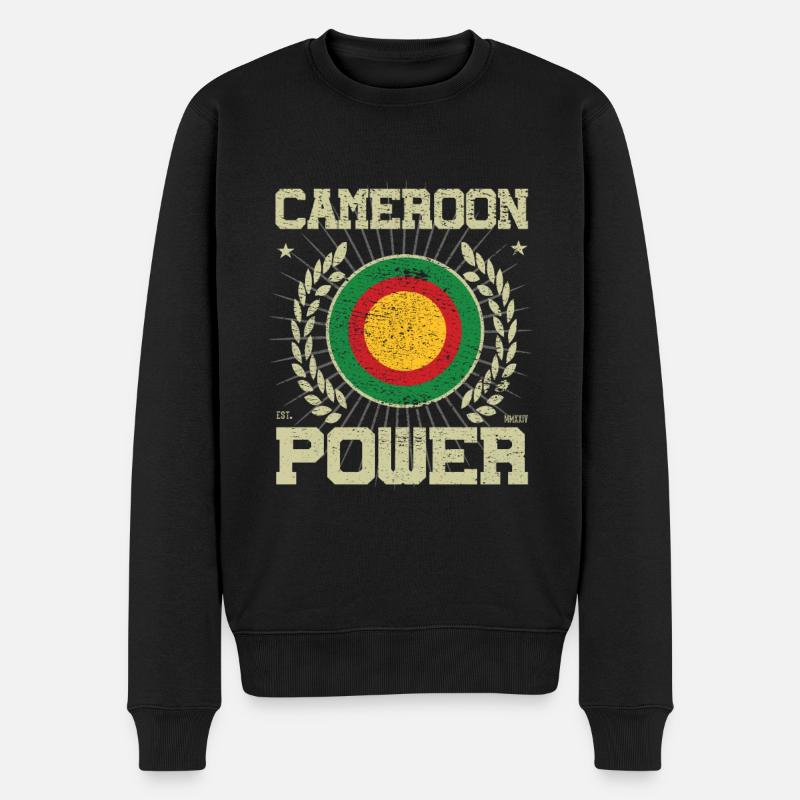 Cool Cameroun, Design - Pull Premium bio Homme - noir