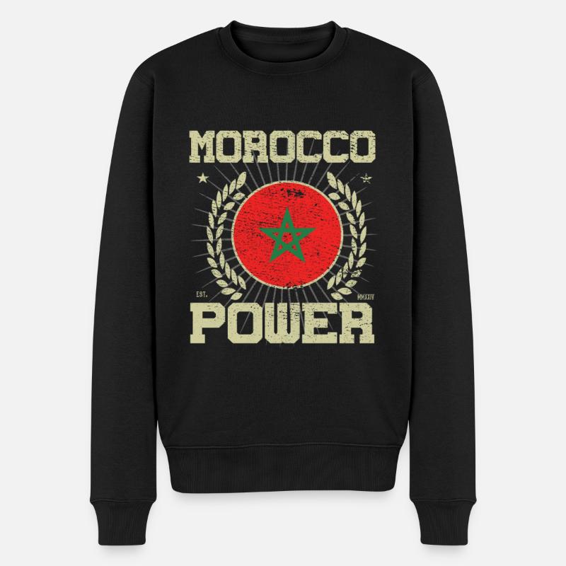 Cooles Marokko Design - Männer Premium Bio Pullover - Schwarz