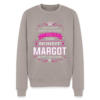 Votre Altesse Margot entre dans la chambre - Pull Premium bio Homme - taupe - Devant - Nico (187cm)