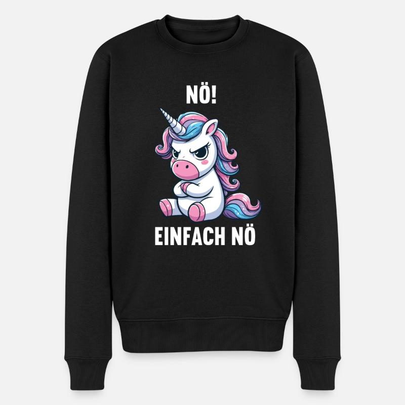 Nö Einfach Nö Einhorn Einhörner Einhornfan Unicorn - Männer Premium Bio Pullover - Schwarz