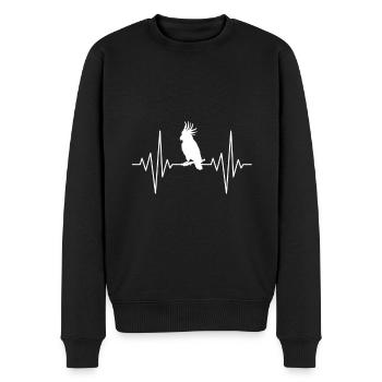 mein Herz schläft für Kakadu Design - Männer Premium Bio Pullover - Schwarz - Vorne - Nico (187cm)