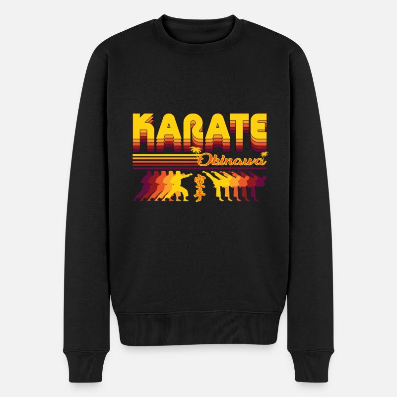 Design rétro de karaté cool - Pull Premium bio Homme - noir