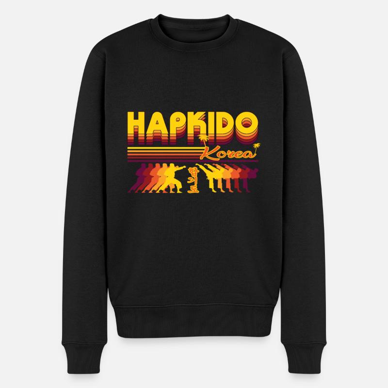 Design rétro Hapkido cool - Pull Premium bio Homme - noir